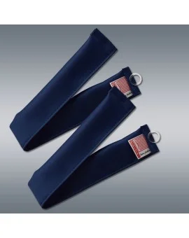 Raffhalter zu Wohnmobil-Vorhang Mattis blau - Set (2er-Pack) weißer Hintergrund
