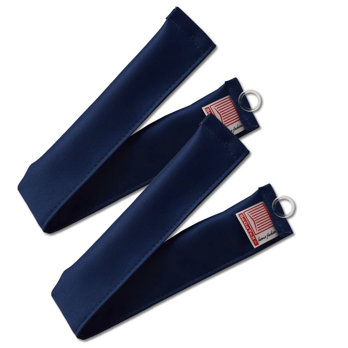 Raffhalter zu Wohnmobil-Vorhang Mattis blau - Set (2er-Pack) weißer Hintergrund