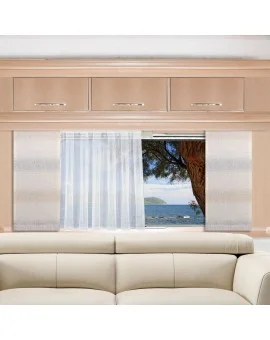 Caravan-Flächenvorhang Nevio Grau-Beige mit Store Mailin