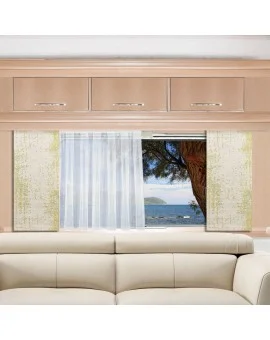 Caravan-Flächenvorhang Luca Grün-Beige Mit Store Mailin