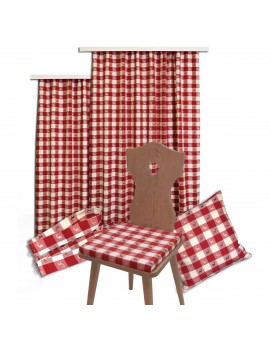 Sitzkissen Karo mit Hirsch rot-weiß komplett - passende Produkte