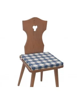 Sitzkissen Karo mit Hirsch blau-weiß komplett