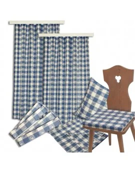 Sitzkissen Karo mit Hirsch blau-weiß komplett passende Produkte