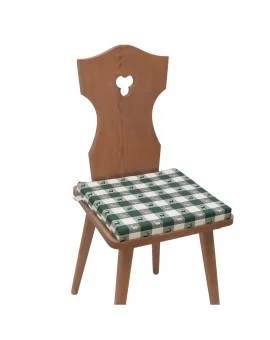 Sitzkissen Karo mit Hirsch grün-weiß komplett