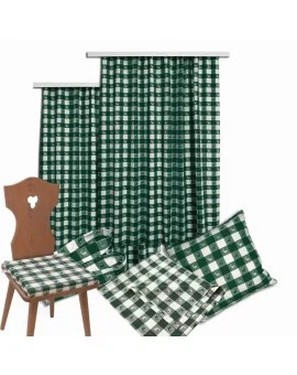 Sitzkissen Karo mit Hirsch grün-weiß komplett passende Produkte