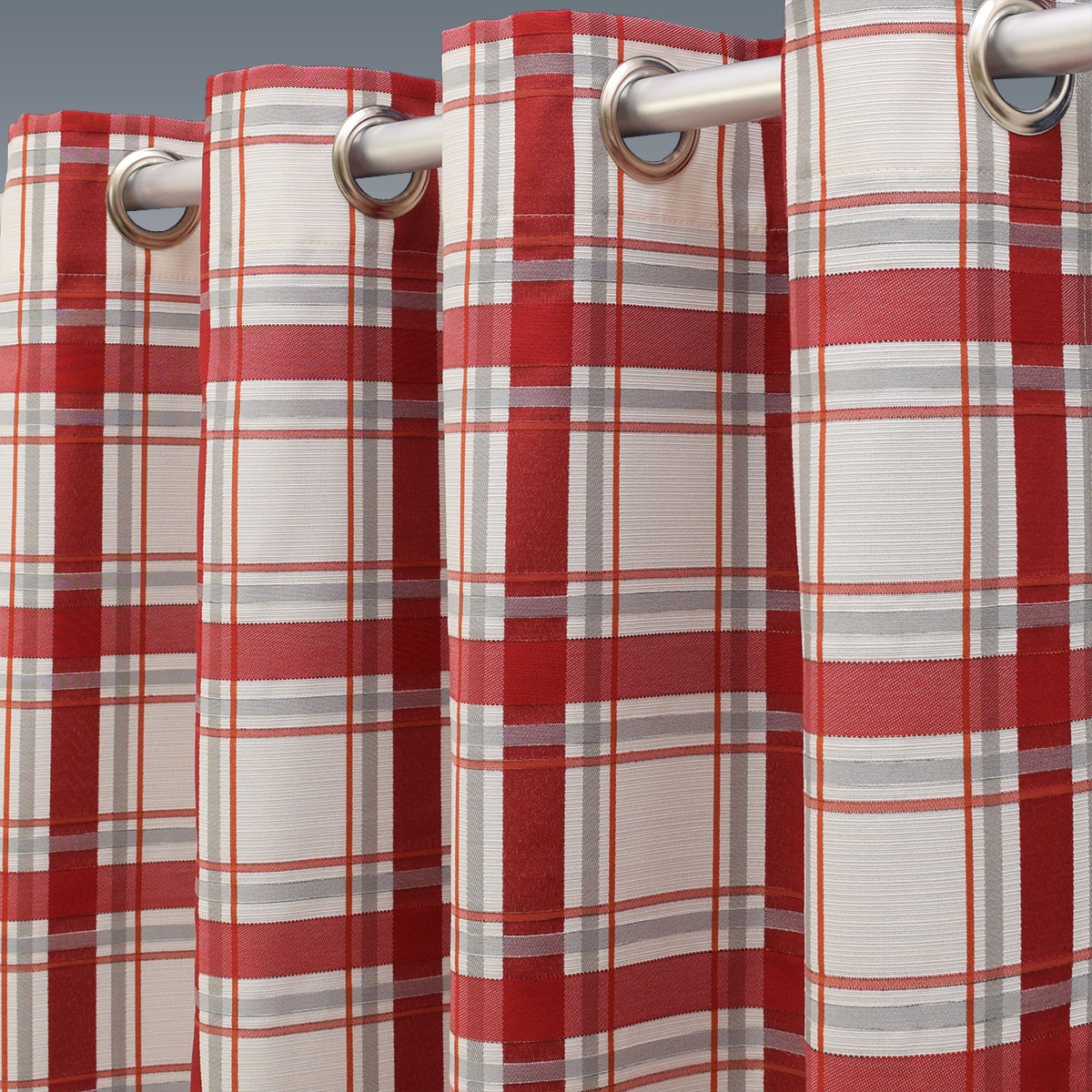 Vorhänge LandhausÖsenschal Hetty Rot kariert