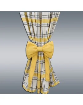 Schleifen-Raffhalter Hetty Gelb Raffband Musterbild