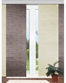Moderner Schiebevorhang Flächenvorhang „Marian“ braun mit Profil & Gardinenband
