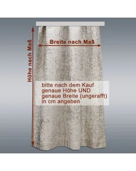 Wohnmobil-Vorhang LUCA beige mit Maßen