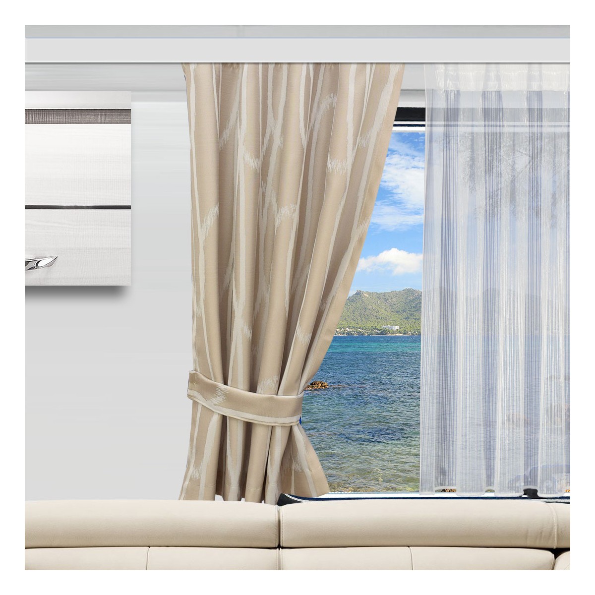 Paneele Dekovorhang Wohnmobil-Vorhang Nautis beige