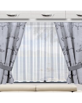 Wohnmobil-Vorhang IVO grau Beispielbild 2 Stück mit Store für Wohnwagen