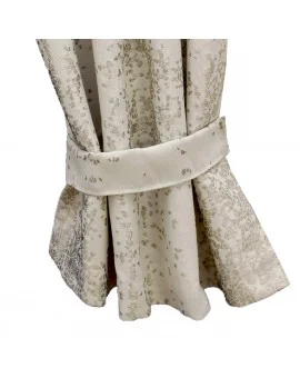 2 Raffhalter LUCA beige Beispielbild mit passendem Vorhang