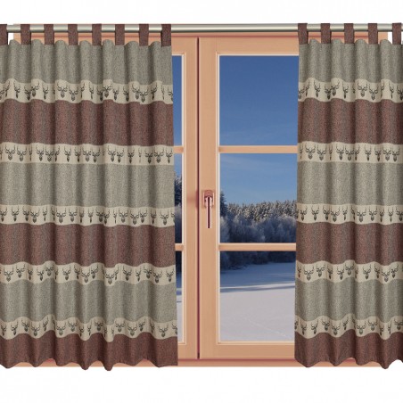 Vorhänge Hochwertiger Schlaufen-Dekoschal Alpin Hirsch rost