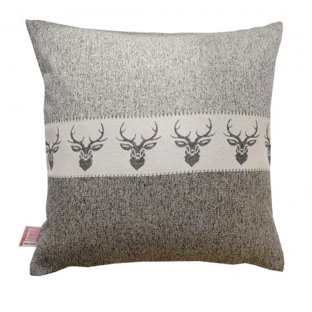 Hochwertige Kissenhülle Alpin Hirsch braun 40x40 cm mit Füllung