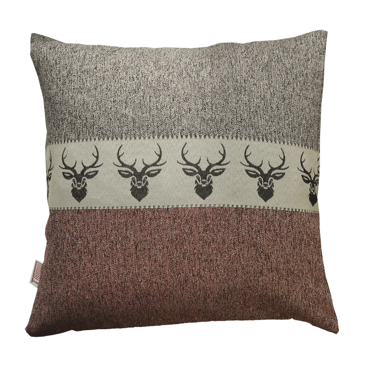 Hochwertige Kissenhülle Alpin Hirsch rost 40x40 cm mit Füllung