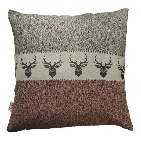 Hochwertige Kissenhülle Alpin Hirsch rost 40x40 cm mit Füllung