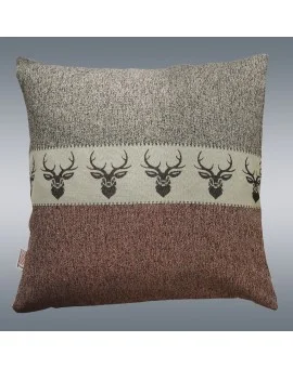 Hochwertige Kissenhülle Alpin Hirsch rost 40x40 cm mit Hintergrund