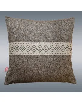 Hochwertige Kissenhülle Albergo Raute braun 40x40 cm mit Füllung
