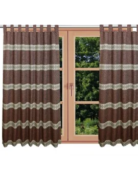 Hochwertiger Schlaufen-Dekoschal Albergo Raute rost am Fenster Sommer