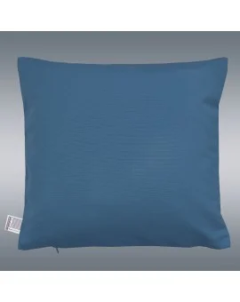 Hochwertige Kissenhülle Atlantik blau uni 40x40 cm mit Hintergrund