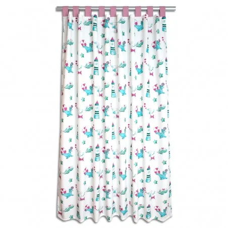 Dekoschal Blubb-Kids in Grün-Pink mit rosanen Schlaufen