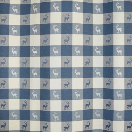 Karo in Blau Meterware Dekostoff 140 cm