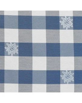 Stoffmuster Edelweiß in blau