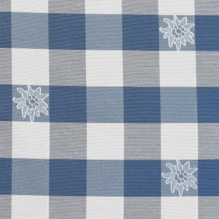 Stoffmuster Edelweiß in blau