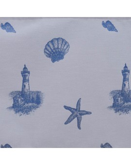 Hochwertige Kissenhülle Rügen blau mit Muster 40x40 cm Stoffmuster