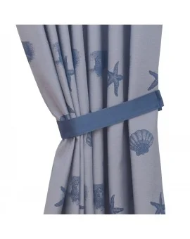 1 Stück Raffhalter blau uni passend zu Dekoschal-Serie Rügen Anwendung