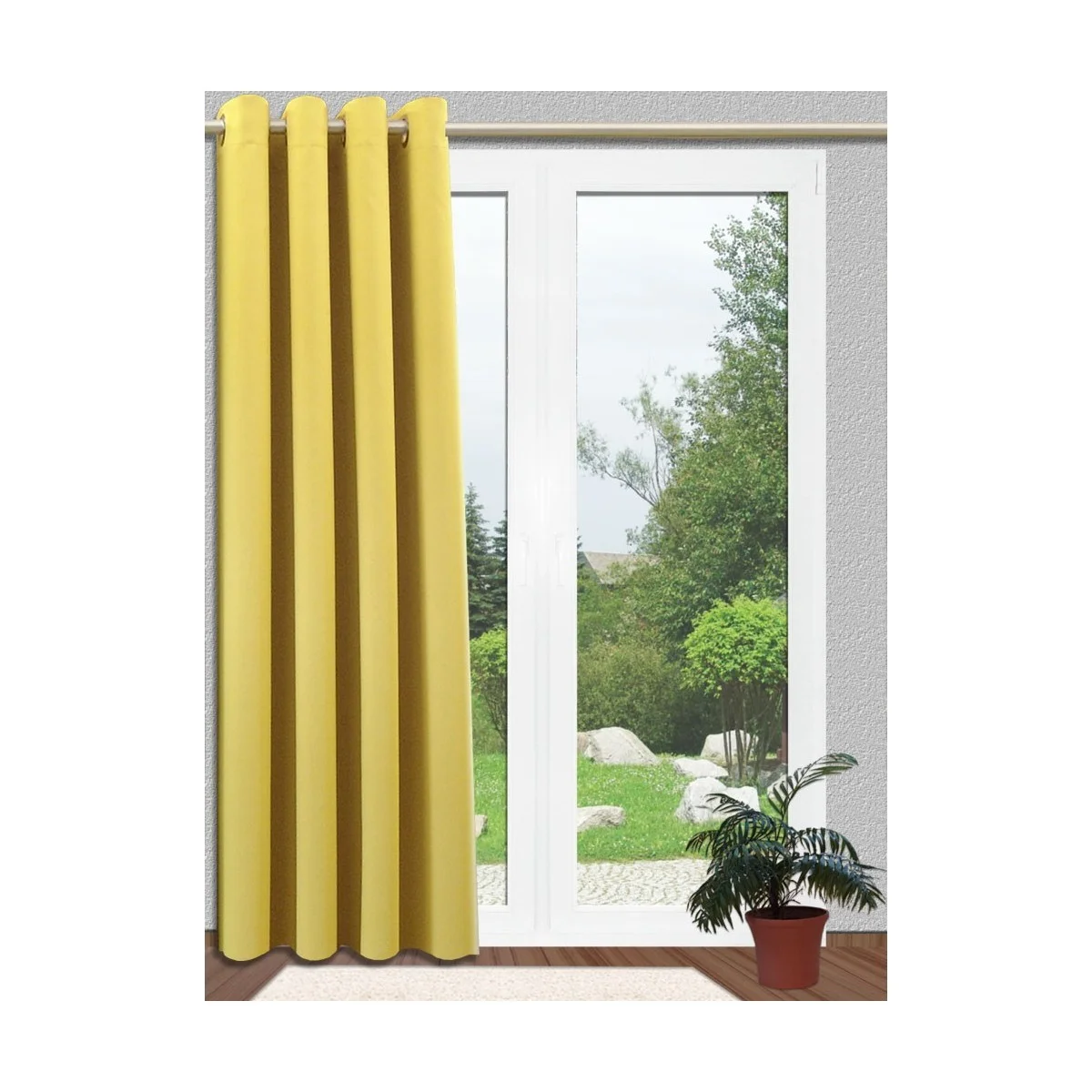 Verdunklungsgardine „Sunout“ Verdunklungsvorhang Ösenschal Gelb