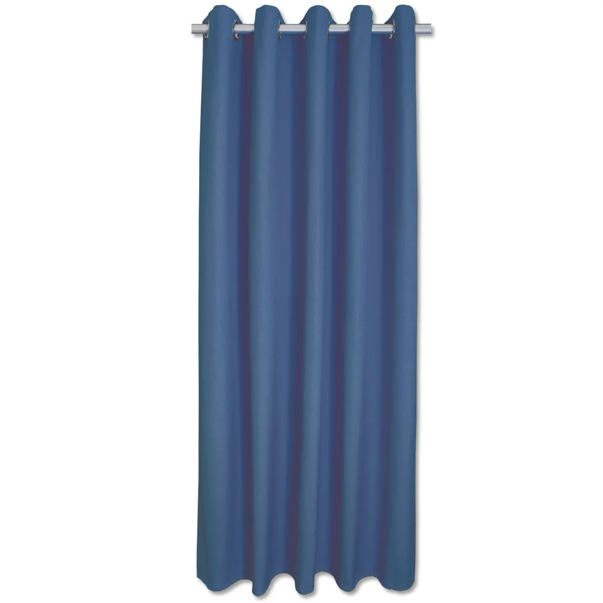 Hochwertiger Ösenschal Atlantik blau unifarben Chromösen