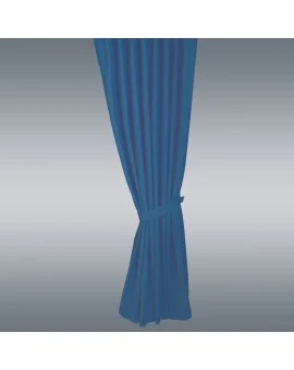 Hochwertiger Dekoschal Atlantik uni blau mit Reihband Dekobeispiel gerafft