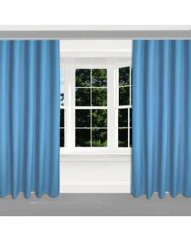 Kinder-Dekoschal Blubb-Kids Hellblau mit Reihband 2 Stück an einem Fenster
