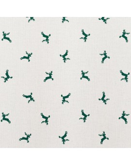 Kissenhülle grün mit stilisiertem Hirsch passend zu Landhaus-Serie Knut Stoffmuster