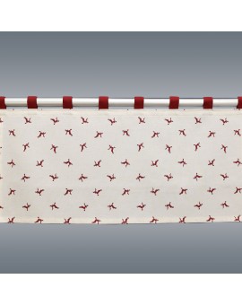 Scheibenhänger Querbehang Knut in Rot mit Schlaufen Musterbild