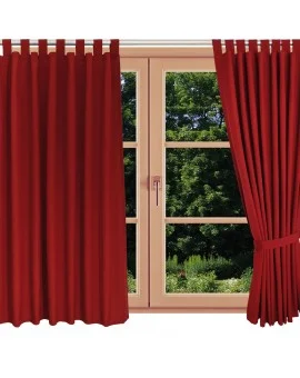 Landhaus-Schlaufenschal Knut Rot uni am Fenster