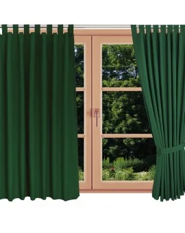 Landhaus-Schlaufenschal Knut Grün uni am Fenster