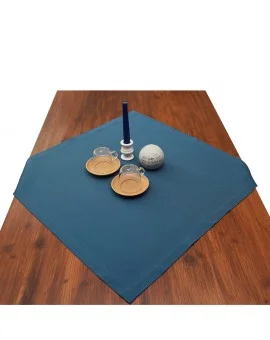 Mitteldecke Atlantik blau uni dekoriert