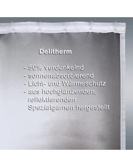 Wohnmobil-Vorhang Delitherm hellgrau Caravan-Gardine mit Sonnenschutz-Funktion