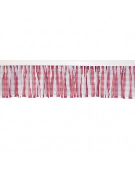 Querbehang zur Küchengardine „Melli in Rot“ mit Reihband rot-weiss-kariert Bistrogardine