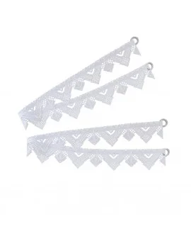 2 Raffhalter Leni aus Plauener Spitze weiß