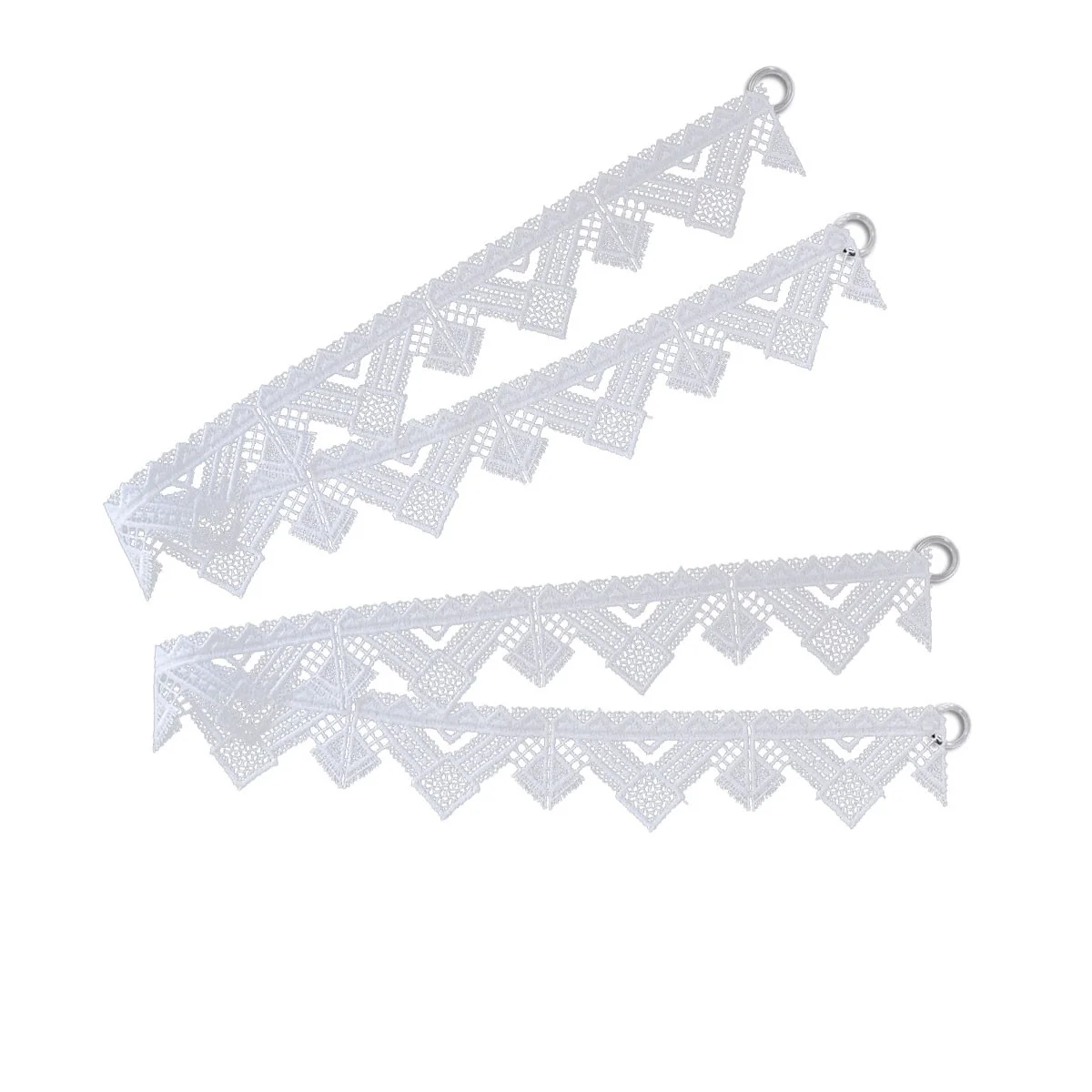 2 Raffhalter Leni aus Plauener Spitze weiß