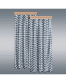 2er Set Dekoschal Leni Blau kariert Musterbild