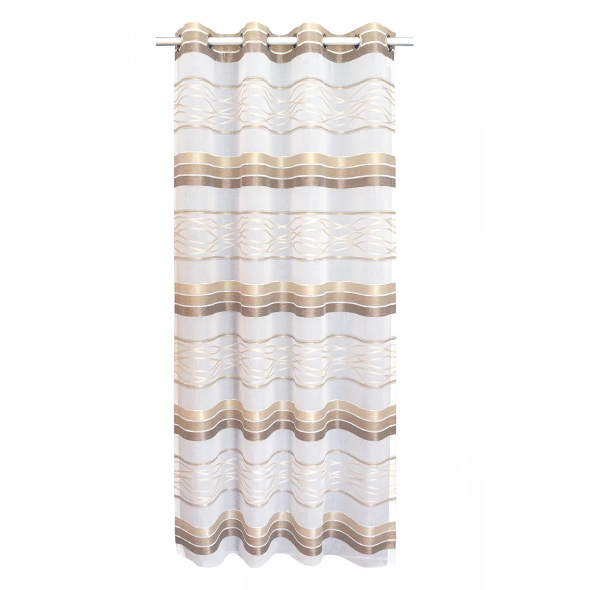 Ösenschal Tori mit Streifenmuster braun-beige