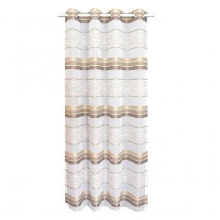 Ösenschal Tori mit Streifenmuster braun-beige
