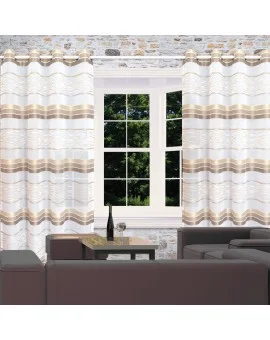 Ösenschal Tori mit Streifenmuster braun-beige Dekobeispiel