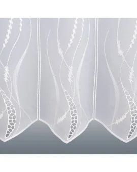 Bestickte Kurzgardine Valerie weiß Plauener Spitze Detailbild