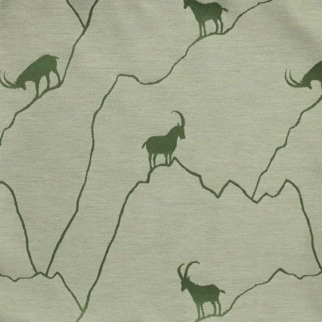 Stoffmuster Breno mit Steinbock grün hell 6101443