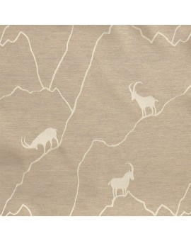 Stoffmuster Breno mit Steinbock beige dunkel 6101452